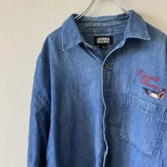 ヴィンテージデニムシャツ Dakotah Winery刺繍