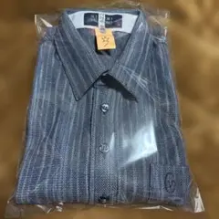 GIANNI VALENTINOポロシャツ グレー グレーストライプ ロゴ刺繍Mのサムネイル