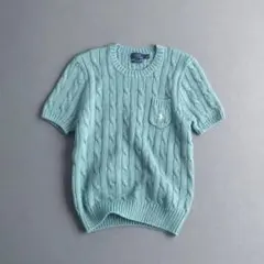ピマコットン✨ポロラルフローレン ケーブル 半袖 サマーニット