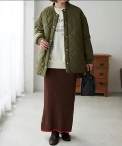 ディスコート　リブニットラインロングスカート