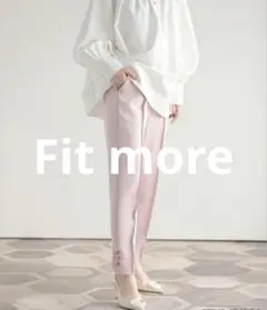 未使用タグ付 Fit more フィットモア 裾リボン パンツ