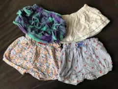 ベビーかぼちゃパンツ・キュロット・スカート4点セット（女の子）70