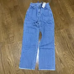 GUストレートデニムレースアップパンツ XS ブルー