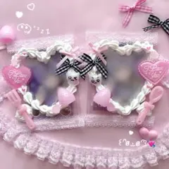 ♥ トレカケースデコ 2枚セット 量産型 平成女児 ホイップデコ ピンク♥