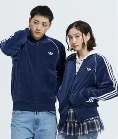 adidas トラックジャケット ジャージ SST ベロア ネイビーXS