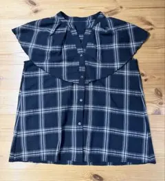 【美品】GLOBAL WORK チェック柄 ノースリーブ ブラウス Lサイズ