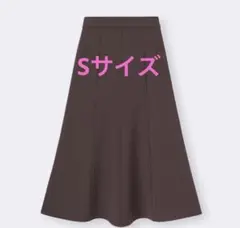 【新品】GU ジーユー カットソーフレアスカートQ ダークブラウン S