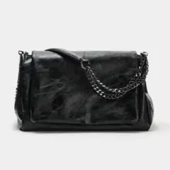 ZARA フラップショルダーバッグ チェーン ハンドバッグ 黒 y2k