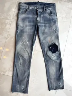 DSQUARED2 ペイント加工 デニムパンツ グレー 46 - メルカリ