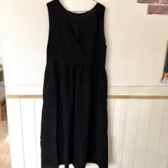 黒 ノースリーブ ロングワンピース