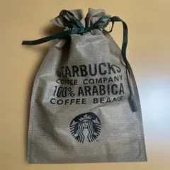 “STARBUCKS”　の不織布素材の巾着のギフトラッピング袋