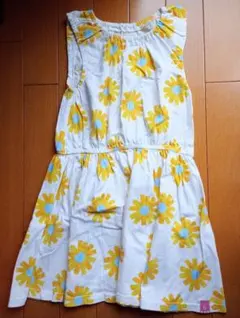 Bobson ひまわり柄 ノースリーブワンピース 110