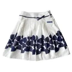 新品 エムズグレイシー ハート刺繍 フレアスカート 白 ネイビー 日本製 リボンのサムネイル