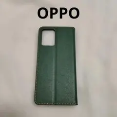 【新品未使用】手帳型スマホケース グリーン マグネット カード収納 OPPO対応