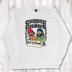 cheech&chong イラスト ラップTプリント パーカー 白 2XL - メルカリ