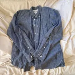 コットン100% ダークブルー デニムシャツ Lサイズ