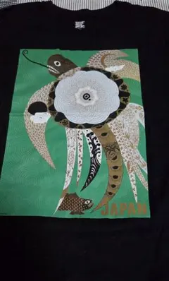 グラニフ　永井一正コラボTシャツ JAPAN(亀) ssサイズ ブラック
