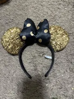 ミニーちゃんカチューシャ 黒と金