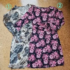 【中古品】柄ドレス2点セット　S～Mサイズ