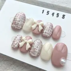 現品セール】ネイルチップ♡ピンクベージュ 量産型地雷韓国ワンホン