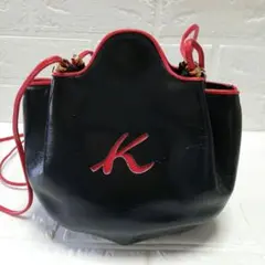 《Kitamura》黒赤巾着型ショルダーバッグ