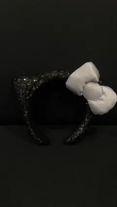 USJ ユニバ キティ カチューシャ 黒 スパンコール