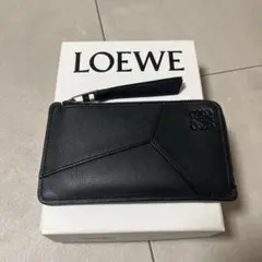 LOEWE ブラック レザー 財布 パズル カードホルダー