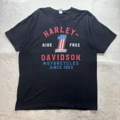 【F2033】Harley-Davidson 半袖Tシャツ　サイズXL ブラック