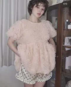 sovisoon rosette tulle peplum blouseピンク - メルカリ