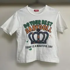 BABYDOLL クラウンロゴ Tシャツ ホワイト 130cmのサムネイル