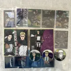 進撃の巨人 トレカ 色紙 缶バッチ セット