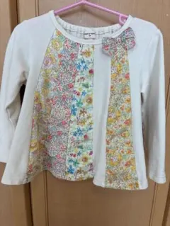 フラワーパターン長袖カットソー