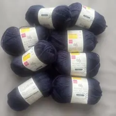 DAISO Acrylic Yarn ネイビー 8玉セット 毛糸 青 ネイビー