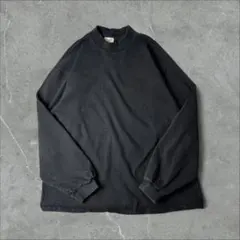 90s USA製 NIKE ナイキ モックネック 長袖カットソー L ブラック