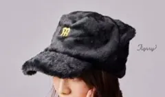 阪神タイガース 耳付きファーキャップ　黒