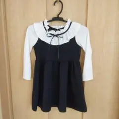 100cm黒と白のワンピース