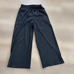 GU リブプルオンワイドパンツ 140 黒