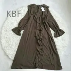 KBF フロントフリルワンピース COFFEE