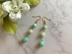 半額【セール品】　ピアス(イヤリング)　 パステルグリーン　ロング　 #16-1