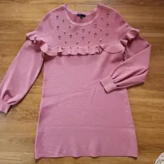 TO BE CHIC フリル付きニットチュニック40