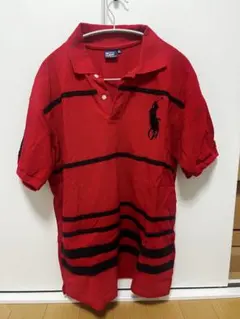Polo By Ralph Lauren 赤 ストライプ ポロシャツ XL