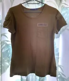 AVIREXファティーグクルーネックTシャツ・オリーブ / 中古レディースM