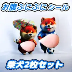 ぷにぷに　シール　2枚セット　柴犬　ぷくぷく　立体　ステッカー　スクイーズ　3D