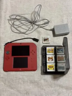 美品任天堂3dsレッド本体 路線たびゆいレール エアポートヒーロー3ds他 