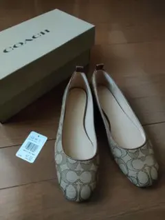 コーチ　ウェンディ バレエ・シグネチャー ジャカード　フラットシューズ