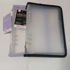 6リングファイル★A5 【パープル·ブラック　セット】★人気★かわいい★