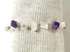 ★アメジスト・ローズクォーツ・水晶　ブレスレット　長さ約18cm