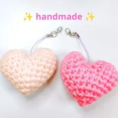 ハンドメイド ハート チャーム 2個セット