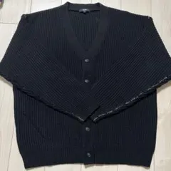 BEAMS HEART 片畔ビッグカーディガン ブラック L ニットカーディガン