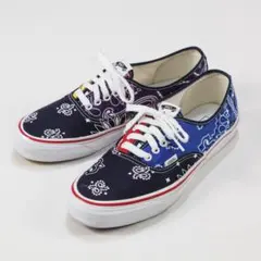 バンズ 27.5㎝ クラシック スリッポン バンダナ スカル ブルー VANS